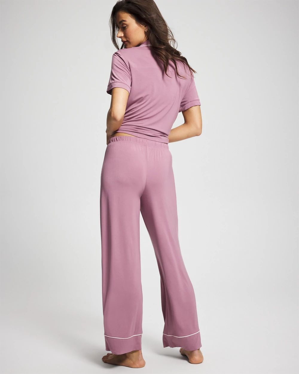 Cool Nights Solid Piped Pajama Pant