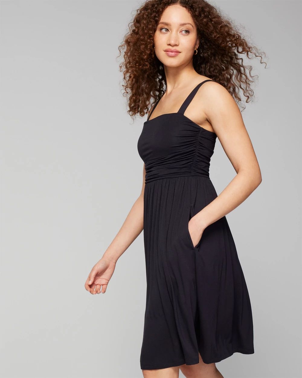 Soft Jersey Rouched Short Bra Dress