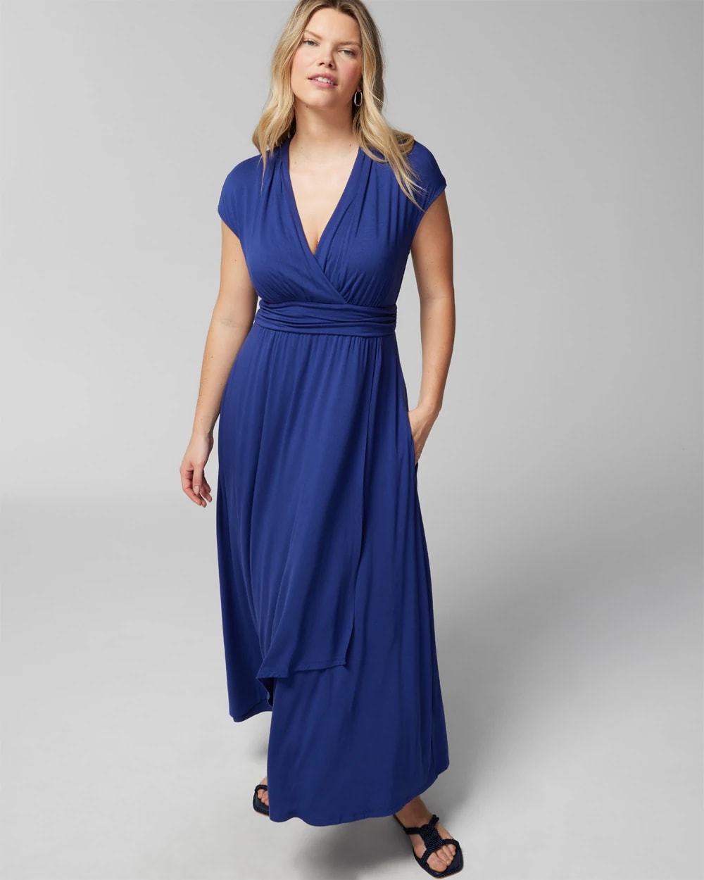 Women's Soft Jersey Serenity Maxi Dress in Black Size Small | Soma Women's Soft Jersey Serenity Maxi Dress in Black Size Small | Soma