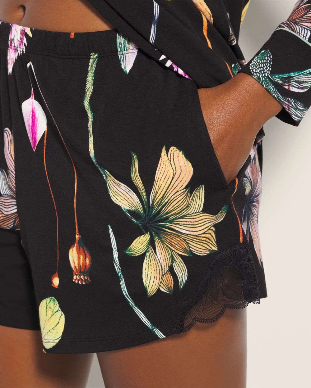 Cool Nights Lace-Trim Pajama Shorts