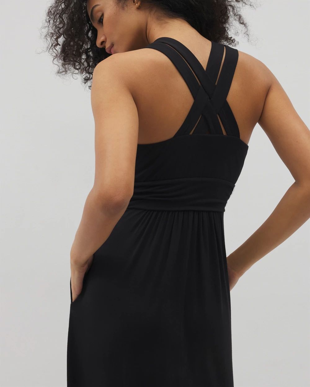 Soft Jersey Isla Cross Back Maxi Bra Dress