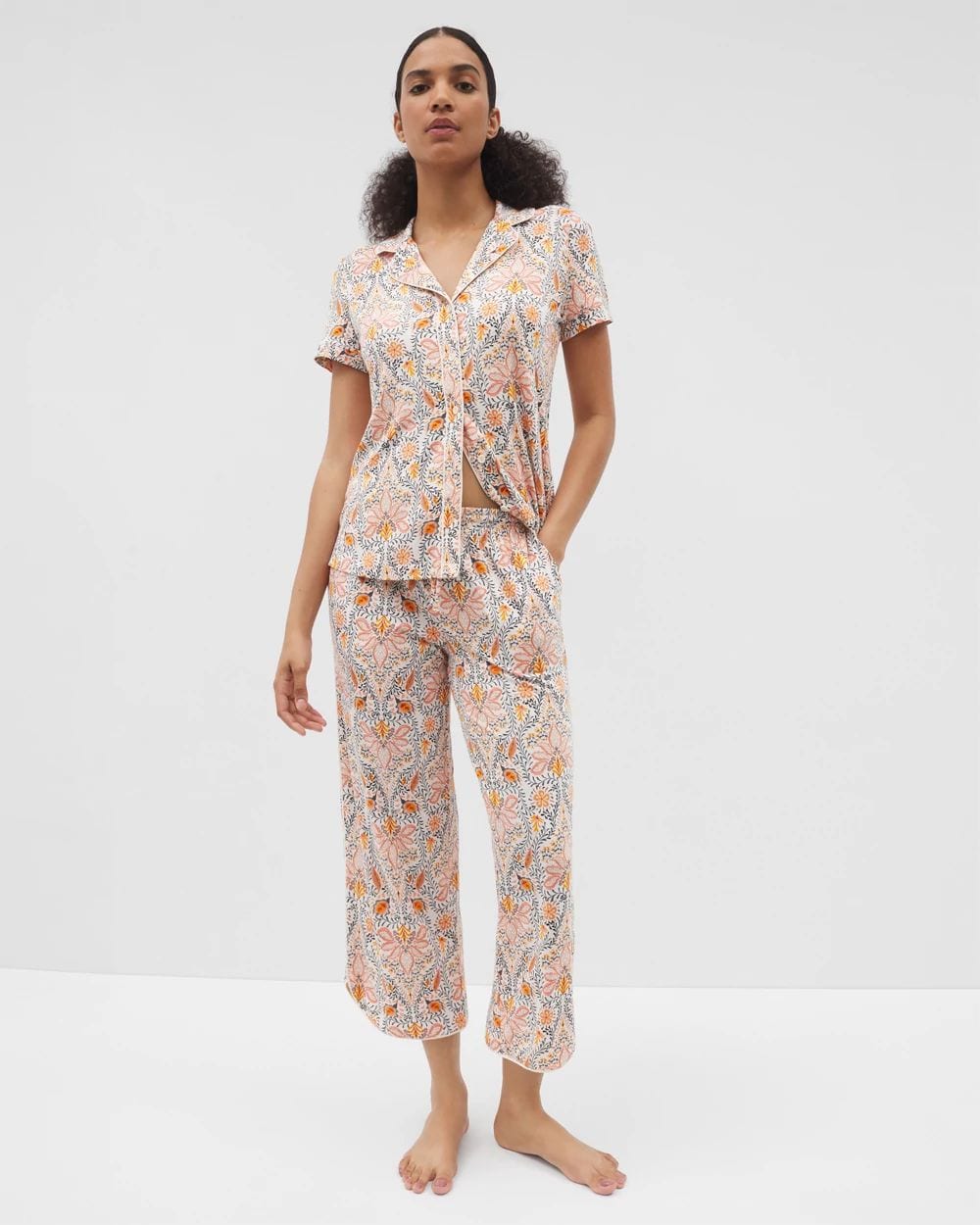 Cool Nights Piped Crop Pajama Pants