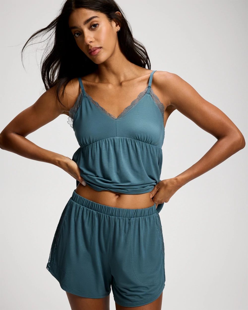 Fine Line Lace Pajama Shorts