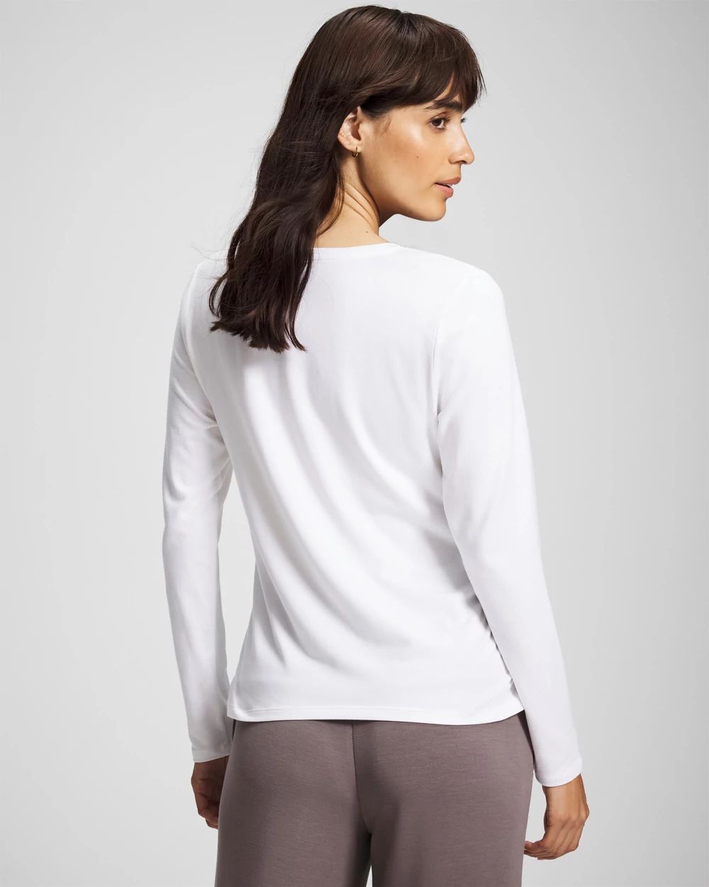 Ruched Long Sleeve Pajama Tee click to view larger image.