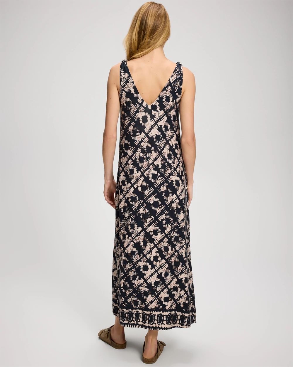 Relaxed Knot Shoulder Maxi Dress click to view larger image.