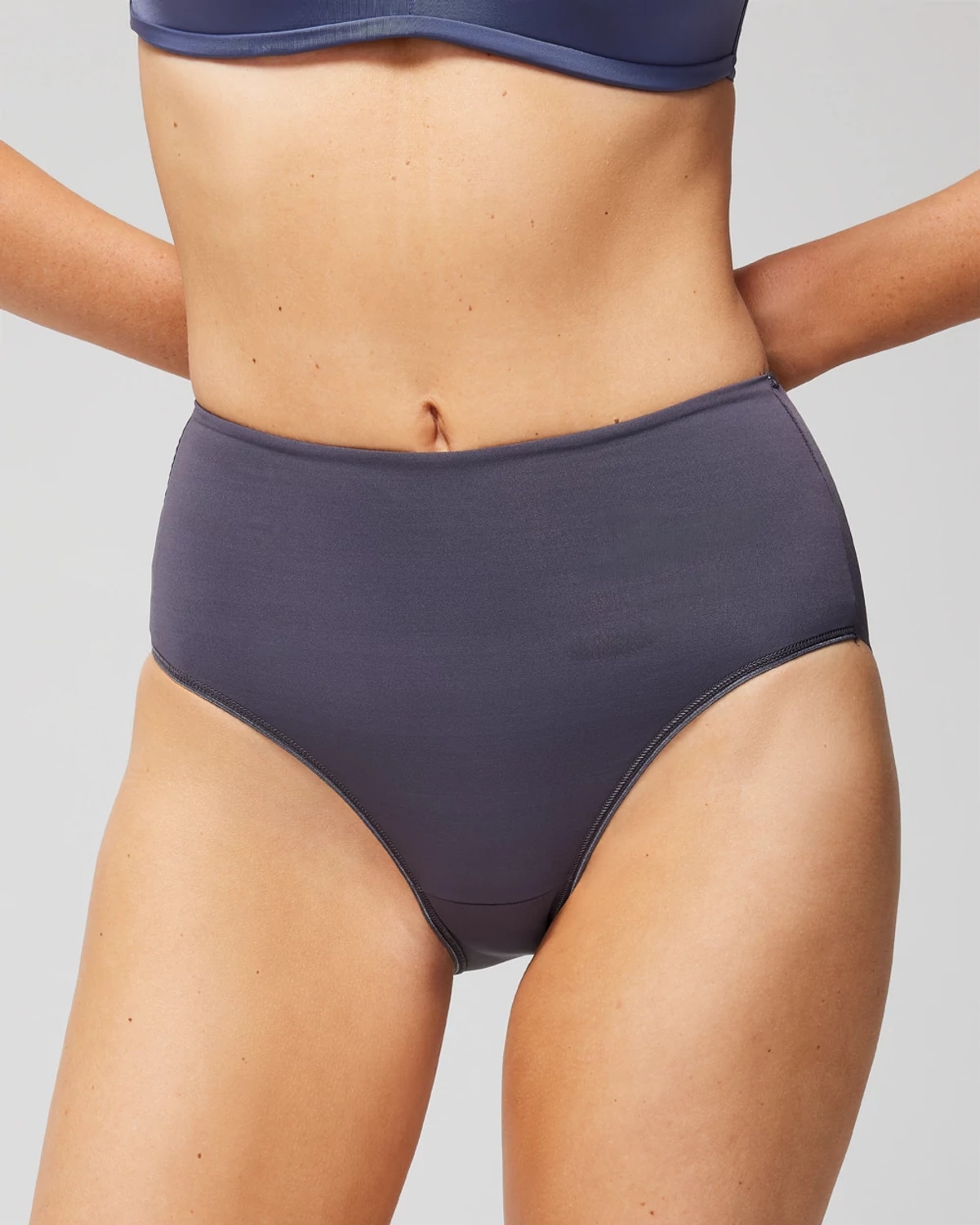 Soma Women's Slimming Modern Brief Panty In Gray Size Small | Vanishing Tummy Panties In Gray Ink