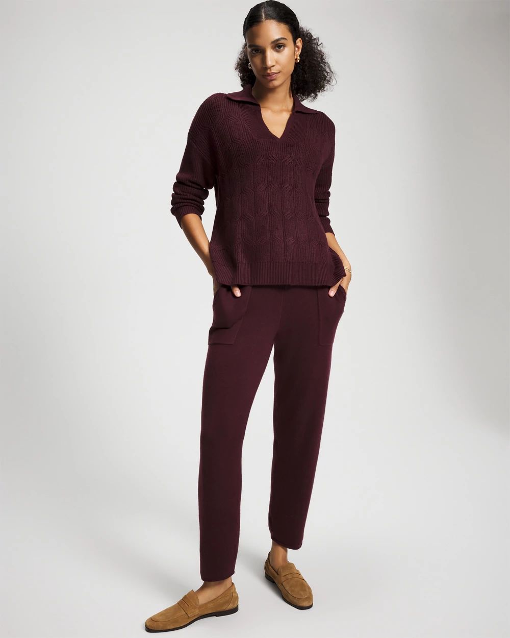 Recycled Yarn Straight Leg Ankle Pant