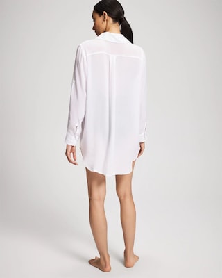 Solid Essentials Button Down Cover-Up Shirt click to view larger image.