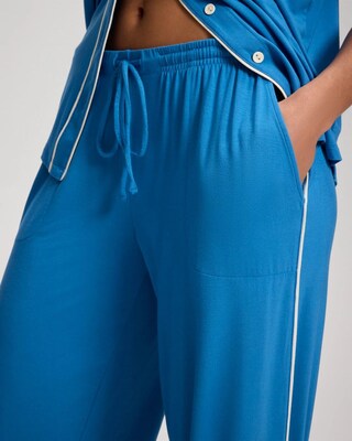 Solid Piped Crop Pajama Pant click to view larger image.