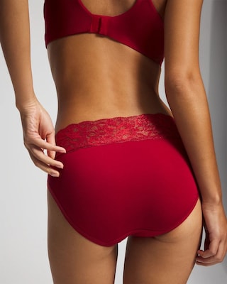 High-Leg Brief Panty with Super Soft Signature Lace click to view larger image.