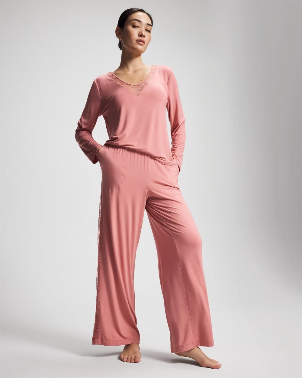 Lace Relaxed Wide Leg Pajama Pant