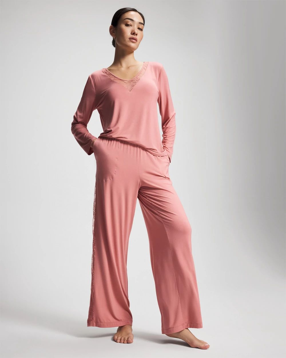 Lace Relaxed Wide Leg Pajama Pant