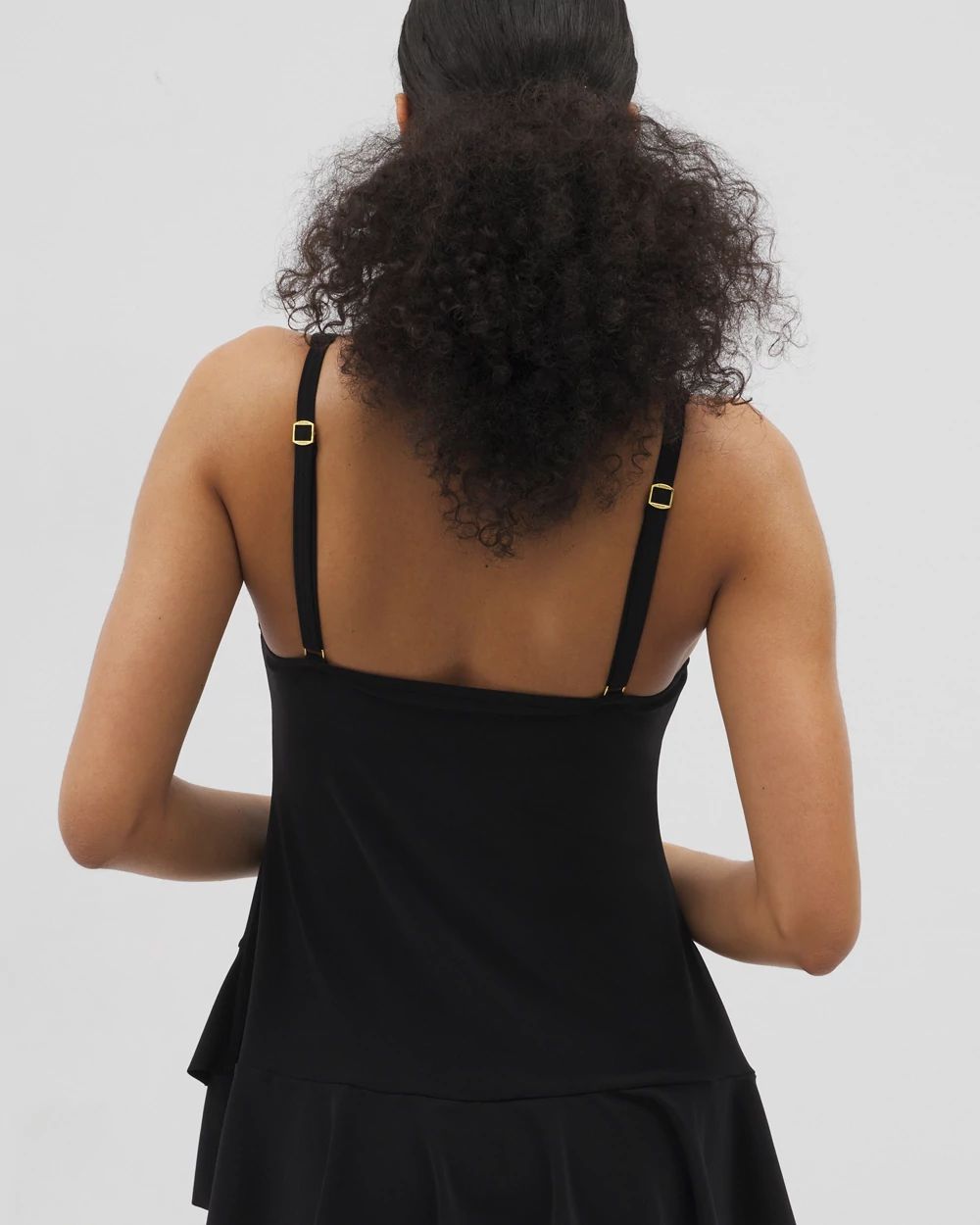 Beyond Control Solid Essentials Ruffle Swim Dress