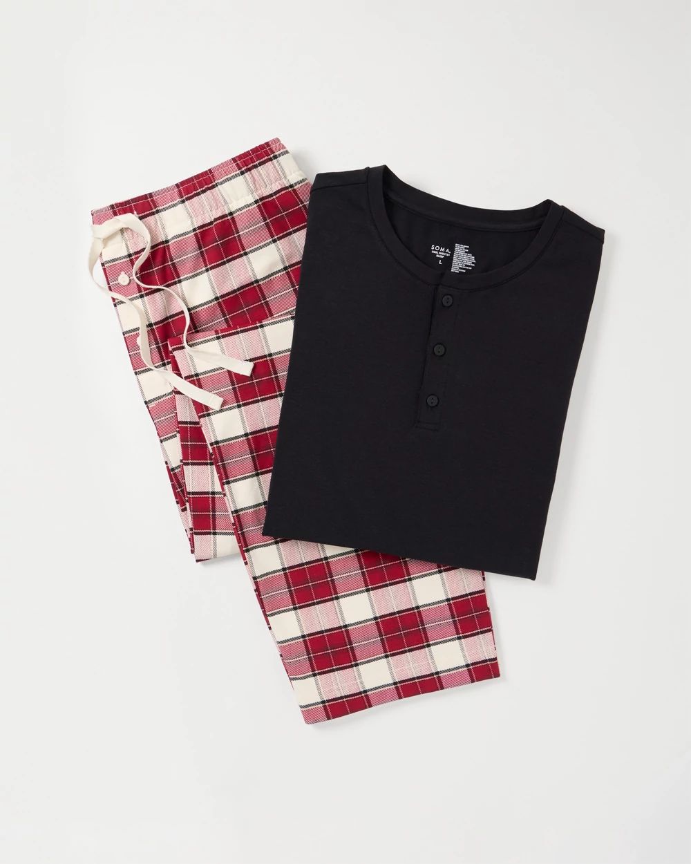 Embraceable Men’s Long-Sleeve Henley Pajama Top