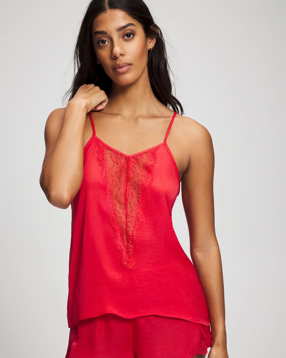 Crinkle Satin Lace Cami