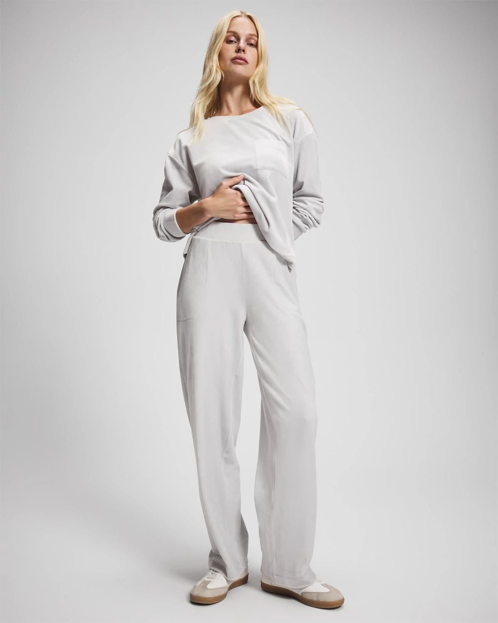 Velour Straight Leg Pants