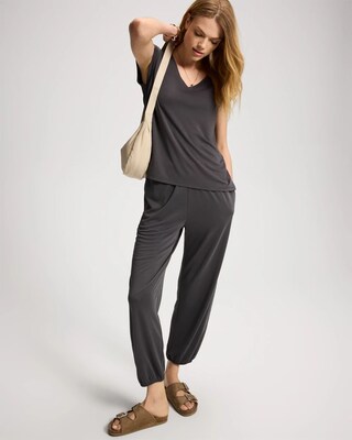 Sand Washed Relaxed Short Sleeve Top click to view larger image.