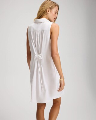 Beach Cotton Collared Short Dress click to view larger image.