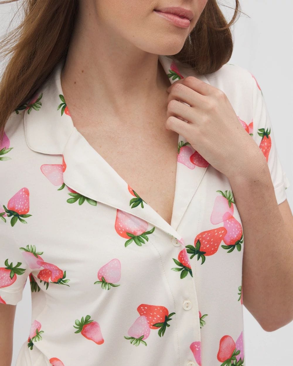 Cool Nights Short Sleeve Notch Collar Pajama Top