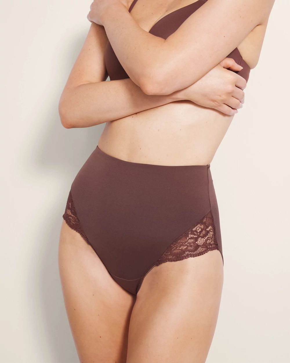 High-Waist Brief Panty with Lace
