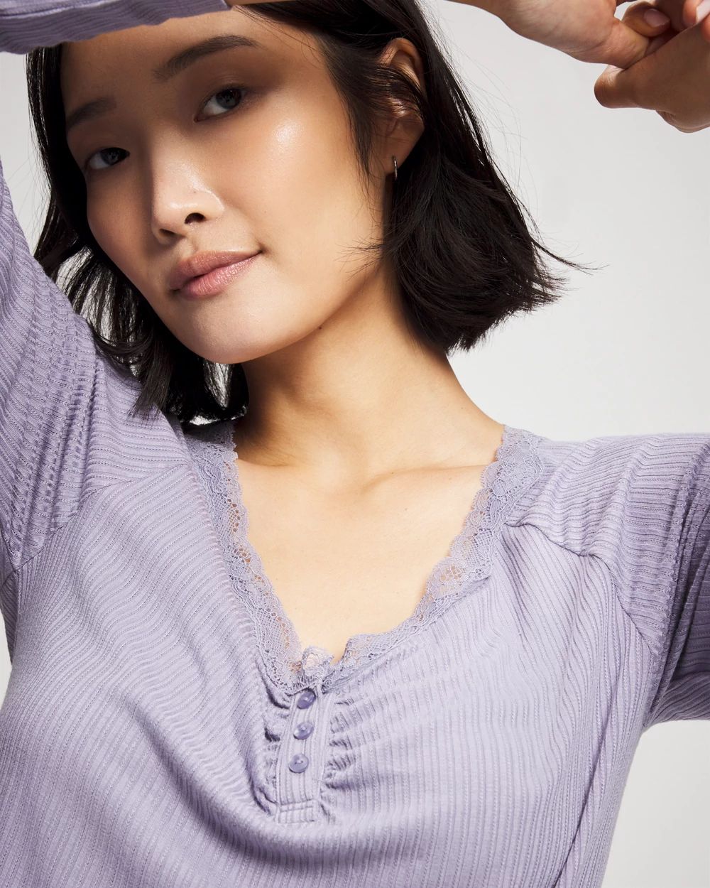 Cool Nights Pointelle Long Sleeve Pajama Top