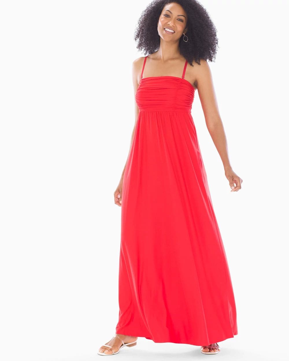 Bandeau Bra Maxi Dress Poppy Red