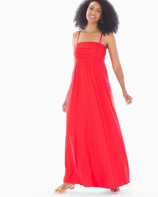 Bandeau Bra Maxi Dress Poppy Red