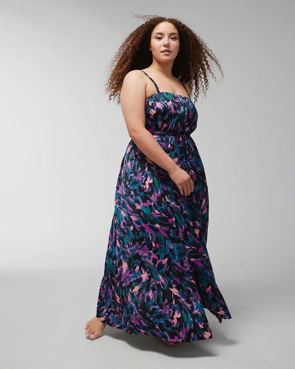 Crinkle Satin Oversized Maxi Bra Dress
