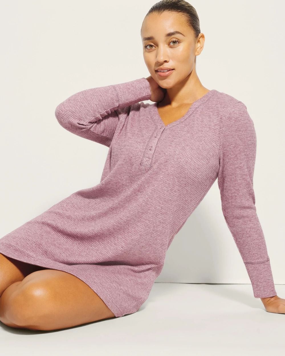 Cozy Waffle Long-Sleeve Sleepshirt