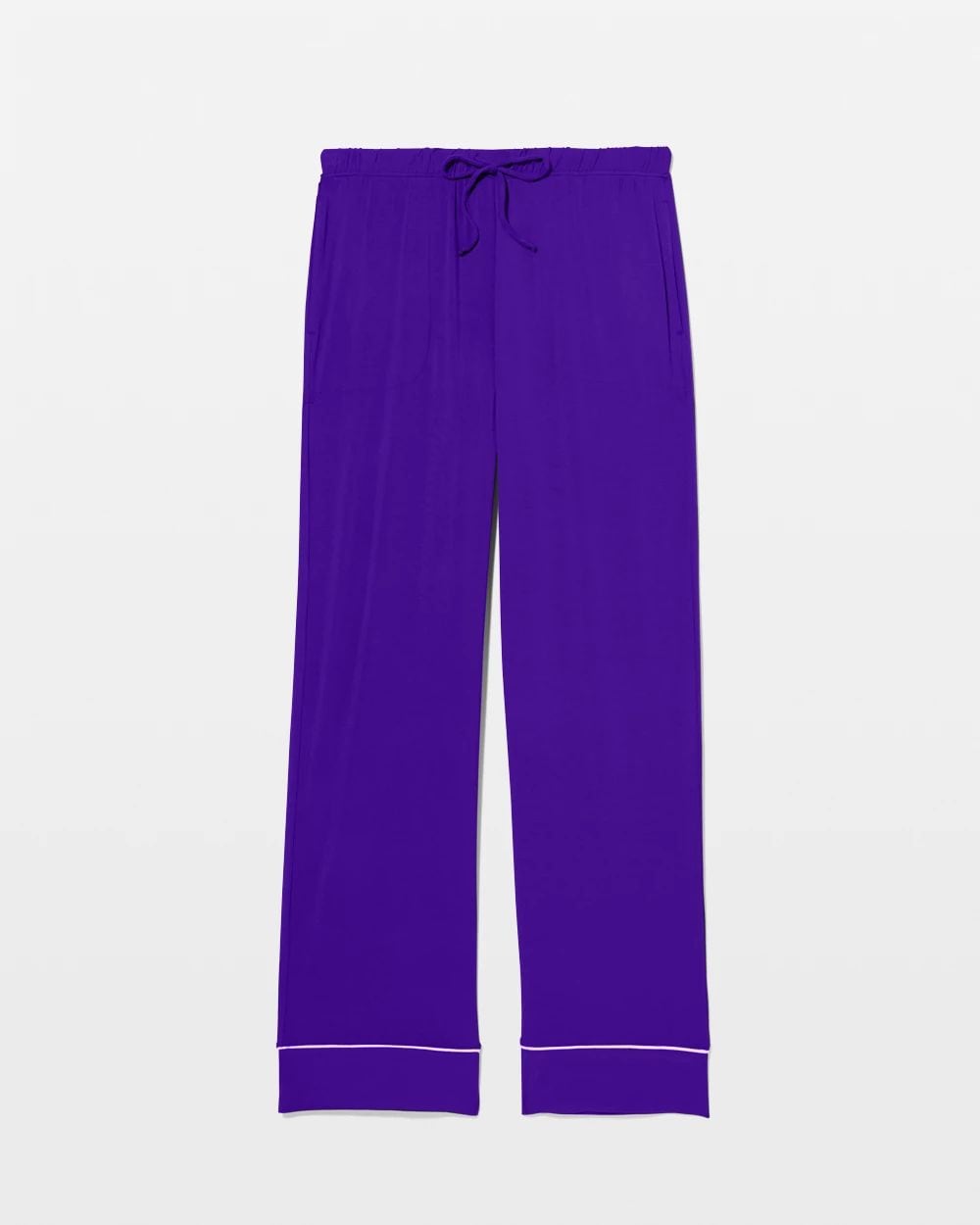 Cool Nights Solid Piped Pajama Pants