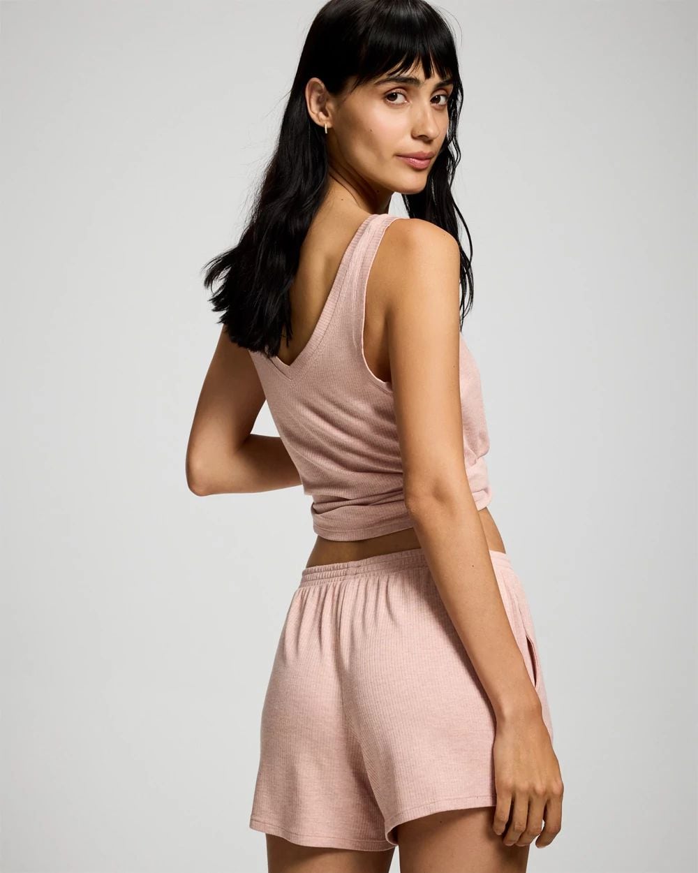 Lightweight Rib Knit Pajama Shorts