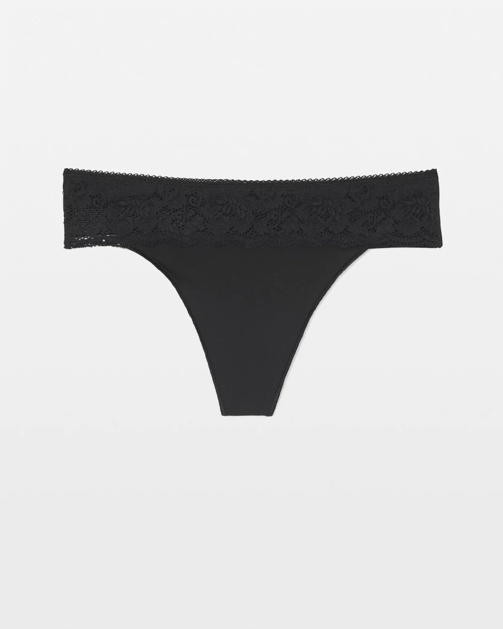 Vanishing Edge Thong Panty with Lace Trim