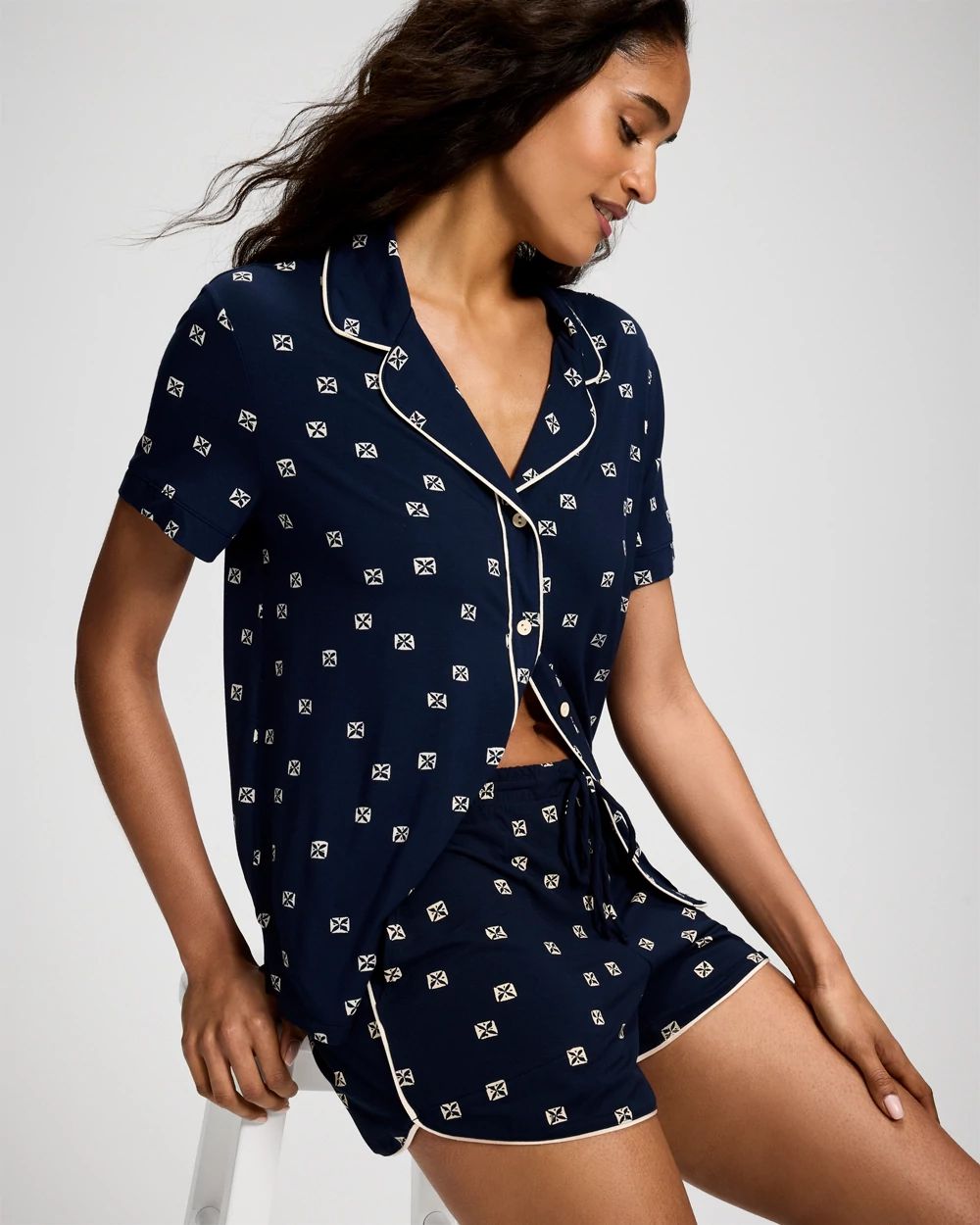 Cool Nights Printed Pajama Shorts