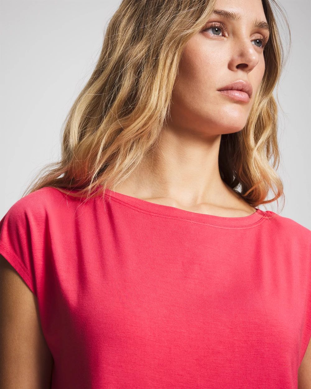 Cool Nights Short Sleeve Boat Neck Top