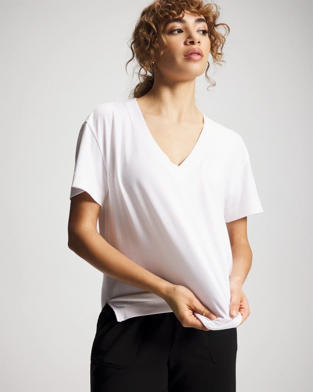 Most Loved Cotton Relaxed V-Neck Short Sleeve Pajama Tee