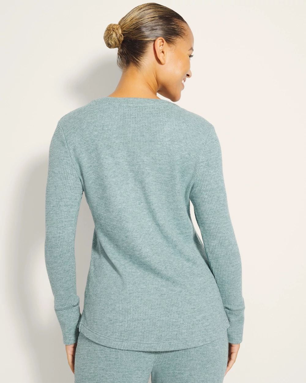 Cozy Waffle Long-Sleeve Pajama Henley