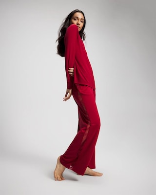 Lace Long Sleeve Pajama Top click to view larger image.