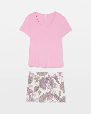 Short-Sleeve Top + Shorts Pajama Set click to view larger image.