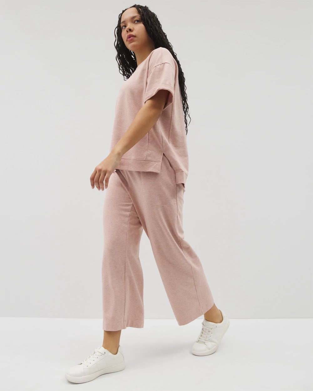 Essential Terry Wide Leg Crop Pant