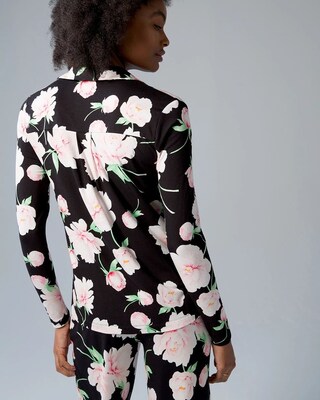 Long Sleeve Notch Collar Pajama Top click to view larger image.