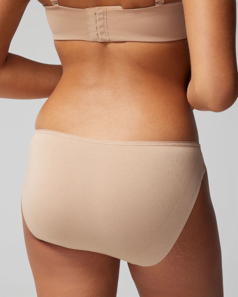 Cotton Blend Bikini Panty with Lace click to view larger image.