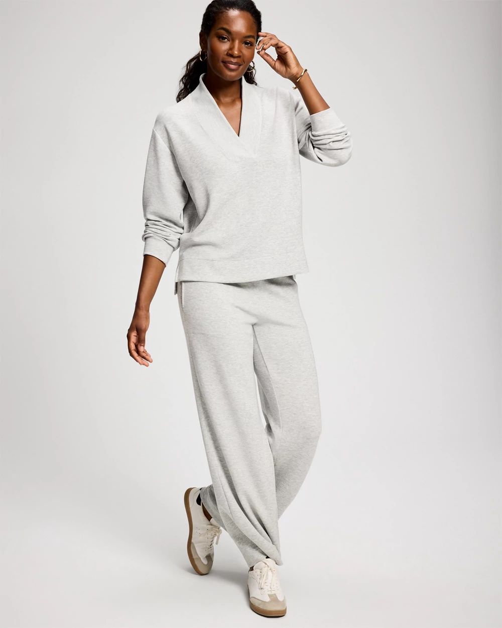 Modern Modal Relaxed V-Neck Top click to view larger image.