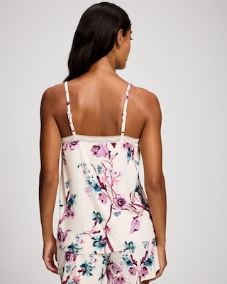 Cool Nights Lace Trim Pajama Cami with Shelf Bra click to view larger image.