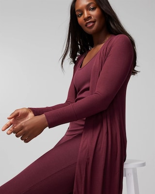 Long Ribbed Pajama Cardigan