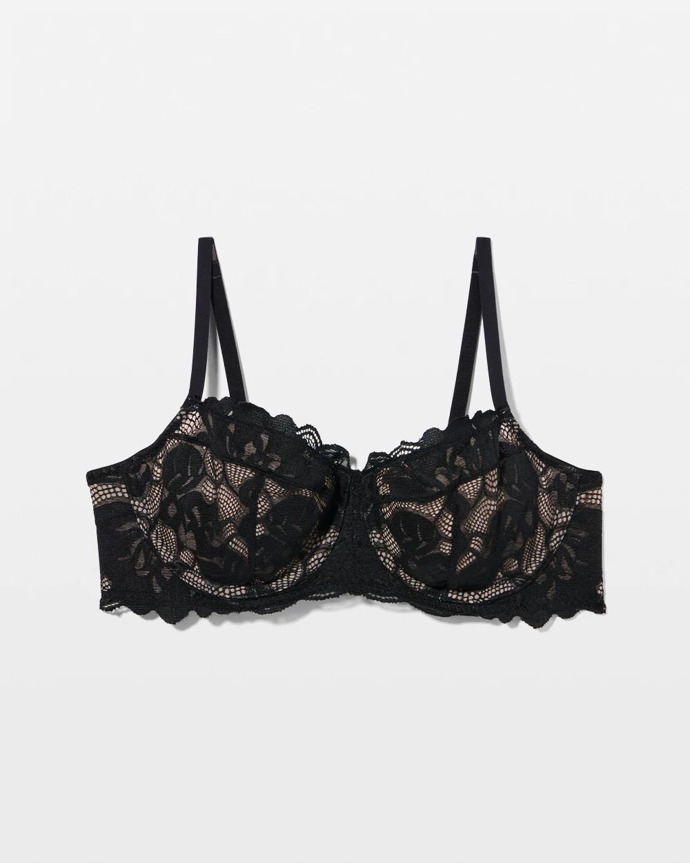 Bold Floral Lace Unlined Balconette Bra click to view larger image.