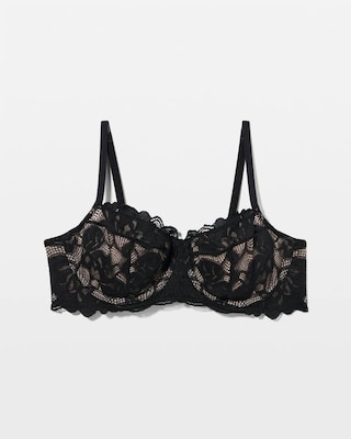 Bold Floral Lace Unlined Balconette Bra click to view larger image.