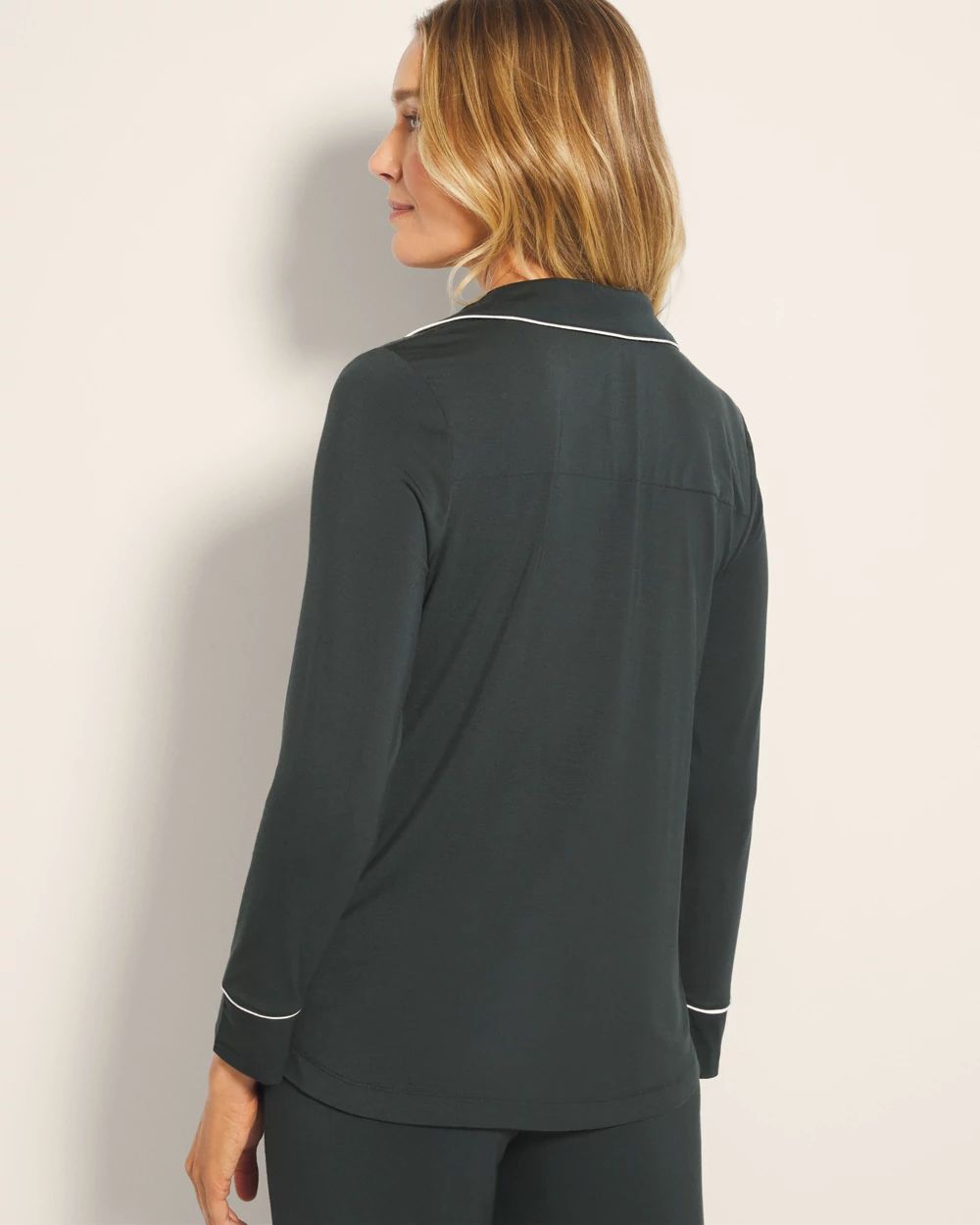 Cool Nights Long-Sleeve Notch Collar Pajama Top