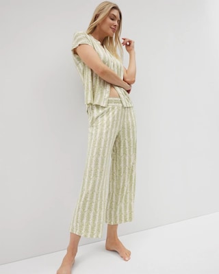 Cropped Pajama Pants click to view larger image.