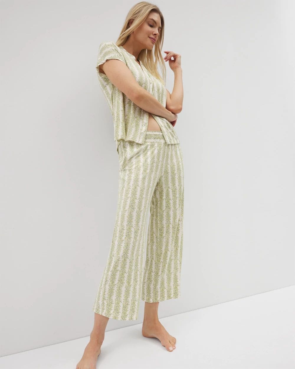 Cropped Pajama Pants click to view larger image.