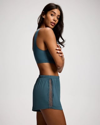 Fine Line Lace Pajama Shorts click to view larger image.